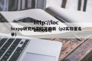 hcxpp研究所实验室最新（p2实验室名单）